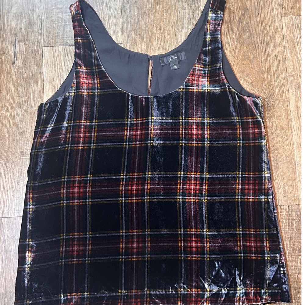 J.Crew Bella Swan Plaid Velvet Tank Sleeveless Whimsigoth Stewart Top Sz0